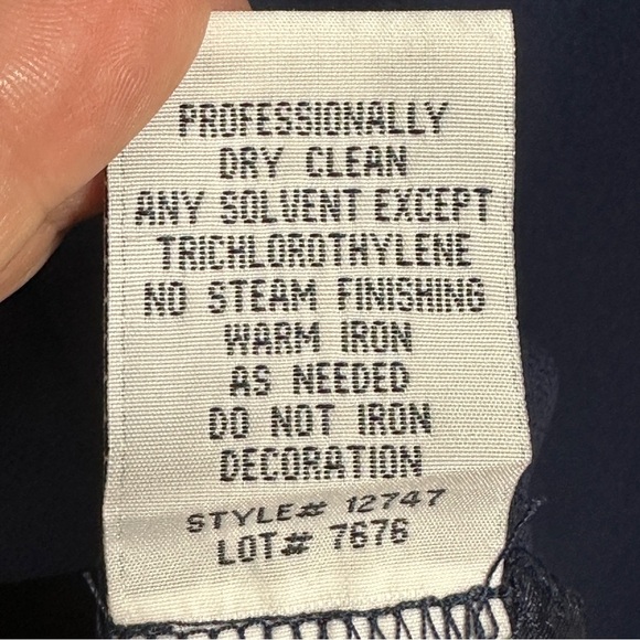 TWO piece set. R & M Richards dress/jacket, embellished, navy blue, 12P - Picture 9 of 16